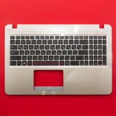 Клавиатура для ноутбука Asus X540NA черная c золотым топкейсом