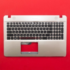 Клавиатура для ноутбука Asus X541UV черная c золотым топкейсом