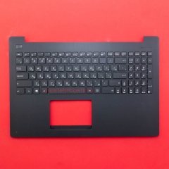 Клавиатура для ноутбука Asus X553MA черная c черным топкейсом