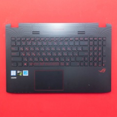 Клавиатура для ноутбука Asus GL552 черная c черным топкейсом
