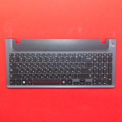 Клавиатура для ноутбука Samsung NP350V5C черная c серым топкейсом