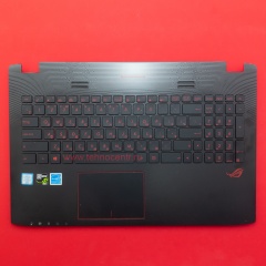 Клавиатура для ноутбука Asus GL552J, GL552JX черная c черным топкейсом