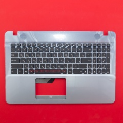 Клавиатура для ноутбука Asus X541UV-1C черная c серым топкейсом
