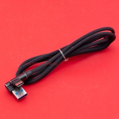 Кабель USB A - USB C 2A (F123) черный плетеный фото 3