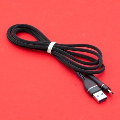 Кабель USB A - microUSB 2A (F143) черный прорезиненный фото 2