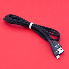 Кабель USB A - Lightning 8-pin 2A (F143) черный прорезиненный фото 2