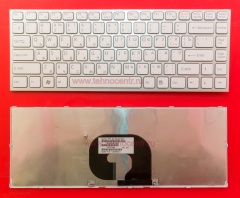 Клавиатура для ноутбука Sony VPC-Y белая с серебристой рамкой