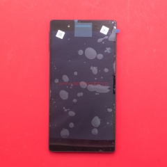 Дисплей в сборе с тачскрином для Lenovo TB-7504 7" черный с рамкой