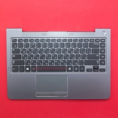 Клавиатура для ноутбука Samsung NP530U4C черная с серым топкейсом