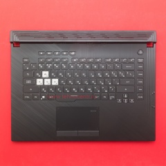 Клавиатура для ноутбука Asus ROG Strix G531GU черная с черным топкейсом, с подсветкой