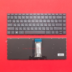 Клавиатура для ноутбука HP 14-DK, 14-BA черная без рамки, с подсветкой