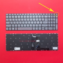 Клавиатура для ноутбука Lenovo V330-15ISK серая без рамки, с подсветкой