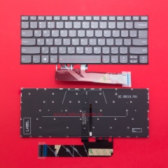 Клавиатура для ноутбука Lenovo 730-13IKB серая без рамки, с подсветкой