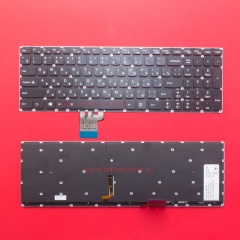 Клавиатура для ноутбука Lenovo Y50-70 черная без рамки, с красной подсветкой