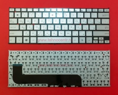 Клавиатура для ноутбука Asus UX21 серебристая без рамки