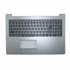 Клавиатура для ноутбука Lenovo IdeaPad 320-15IAP серая с серебристым топкейсом