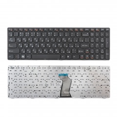 Клавиатура для ноутбука Lenovo B570, V570, Z570 черная с черной рамкой