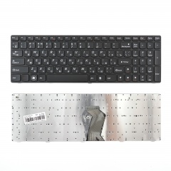 Клавиатура для ноутбука Lenovo G570, G770, Z560 черная с черной рамкой