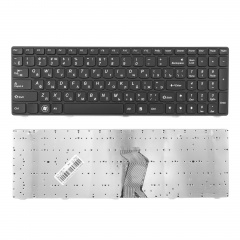 Клавиатура для ноутбука Lenovo G580, V580, Z580 черная с черной рамкой