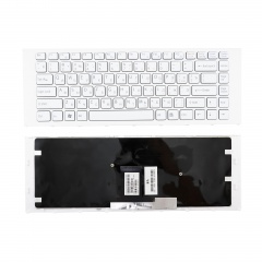 Клавиатура для ноутбука Sony Vaio VPCEA белая с рамкой