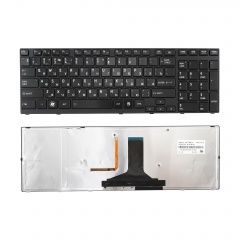 Клавиатура для ноутбука Toshiba A660, A665, X770 черная с рамкой, с подсветкой