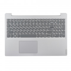 Клавиатура для ноутбука Lenovo S145-15IIL серая с серебристым топкейсом