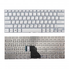 Клавиатура для ноутбука Sony Vaio Fit 14 серебристая без рамки