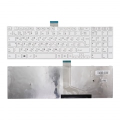 Клавиатура для ноутбука Toshiba C55-A белая с рамкой, Г-образный Enter