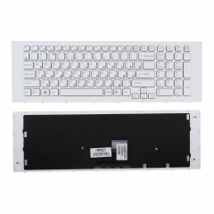 Клавиатура для ноутбука Sony VPC-EC белая с рамкой