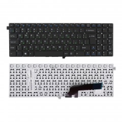 Клавиатура для ноутбука Clevo W550EU черная без рамки, Г-образный Enter