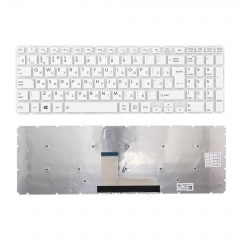 Клавиатура для ноутбука Toshiba L50-B белая без рамки, Г-образный Enter