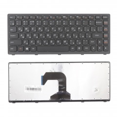 Клавиатура для ноутбука Lenovo S300, S400, S405 черная с черной рамкой