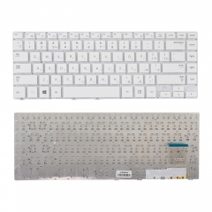 Клавиатура для ноутбука Samsung NP370R5E белая без рамки, плоский Enter