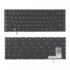 Клавиатура для ноутбука Samsung NP370R4E черная без рамки, с подсветкой