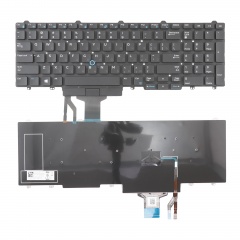 Клавиатура для ноутбука Dell E5550, E5570 черная без рамки, со стиком