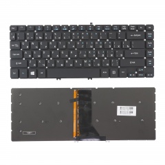 Клавиатура для ноутбука Acer Aspire R7-571 черная без рамки, с подсветкой