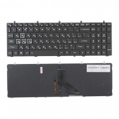 Клавиатура для ноутбука Hasee Z7 KP7GT черная с подсветкой, без рамки