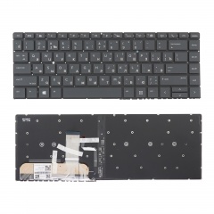 Клавиатура для ноутбука HP EliteBook 1040 G4 черная без рамки, с подсветкой