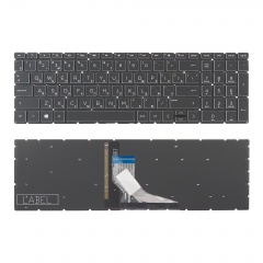 Клавиатура для ноутбука HP 15-DA, 255 G7 черная глянцевая, без рамки, с подсветкой