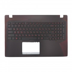 Клавиатура для ноутбука Asus GL553VD черная c черным топкейсом (толстый шлейф подсветки) версия 1