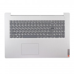 Клавиатура для ноутбука Lenovo IdeaPad 3-17 серая с серебристым топкейсом