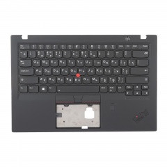 Клавиатура для ноутбука Lenovo ThinkPad X1 Carbon 6th Gen черная с черным топкейсом, с подсветкой