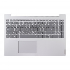 Клавиатура для ноутбука Lenovo S145-15IKB серая с серебристым топкейсом