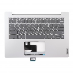 Клавиатура для ноутбука Lenovo Slim 1-14AST-05 серая с серебристым топкейсом