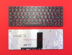 Клавиатура для ноутбука Lenovo IdeaPad V380 черная с красной рамкой