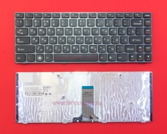 Клавиатура для ноутбука Lenovo IdeaPad V370 черная с серой рамкой