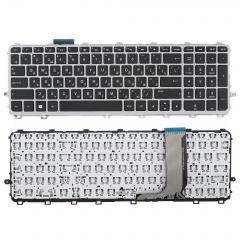 Клавиатура для ноутбука HP Envy 17-J черная с серой рамкой