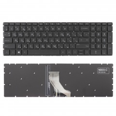 Клавиатура для ноутбука HP 15-DB черная без рамки, с подсветкой