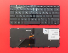 Клавиатура для ноутбука HP Folio 13-1000, 13-2000 черная с подсветкой