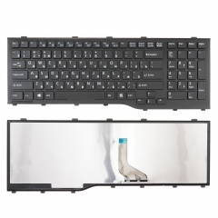 Клавиатура для ноутбука Fujitsu AH532 черная с рамкой, плоский Enter